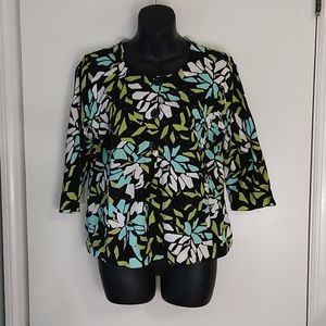 Designer Original Abstract Floral Cardigan Sweater